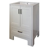 Edwardian Bathroom Vanity Cabinet with ceramic basin | White